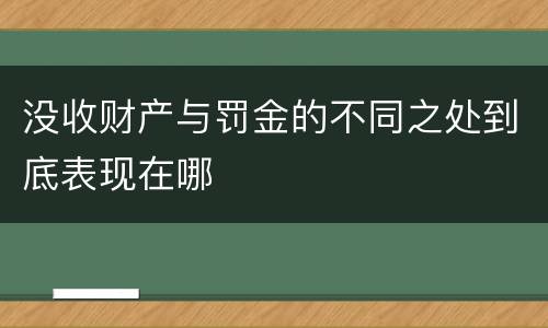 没收财产与罚金的不同之处到底表现在哪