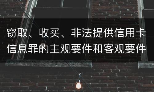 窃取、收买、非法提供信用卡信息罪的主观要件和客观要件