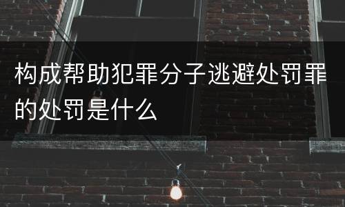 构成帮助犯罪分子逃避处罚罪的处罚是什么