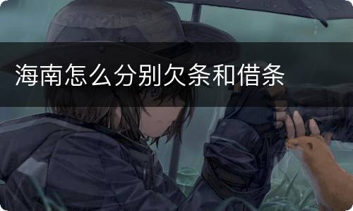 海南怎么分别欠条和借条