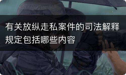 有关放纵走私案件的司法解释规定包括哪些内容