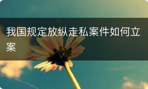 我国规定放纵走私案件如何立案