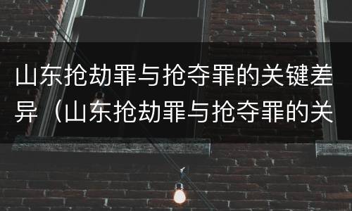 山东抢劫罪与抢夺罪的关键差异（山东抢劫罪与抢夺罪的关键差异在于）