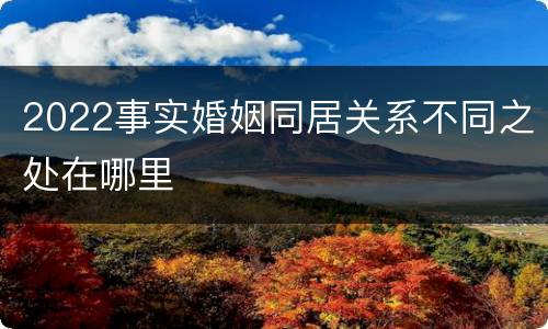 2022事实婚姻同居关系不同之处在哪里
