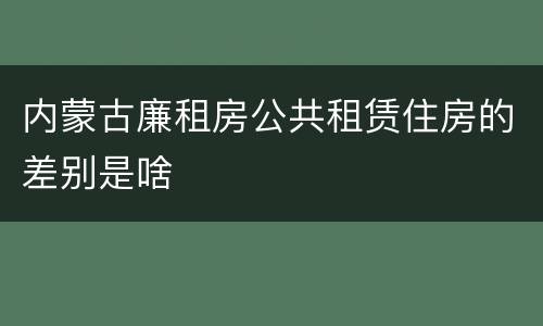 内蒙古廉租房公共租赁住房的差别是啥