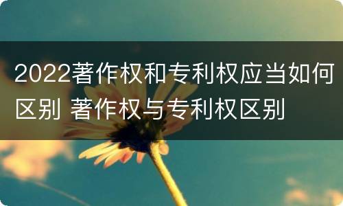 2022著作权和专利权应当如何区别 著作权与专利权区别