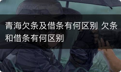 青海欠条及借条有何区别 欠条和借条有何区别
