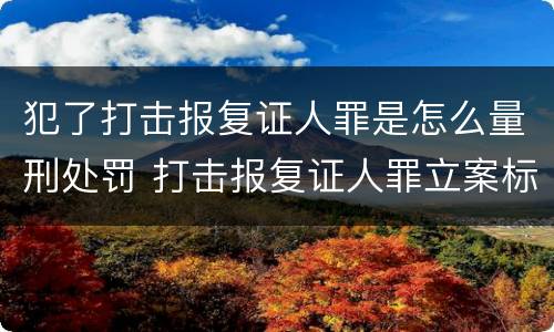 犯了打击报复证人罪是怎么量刑处罚 打击报复证人罪立案标准
