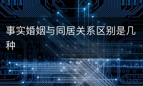 事实婚姻与同居关系区别是几种
