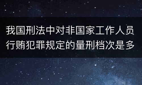 我国刑法中对非国家工作人员行贿犯罪规定的量刑档次是多少