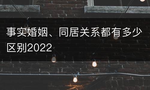事实婚姻、同居关系都有多少区别2022