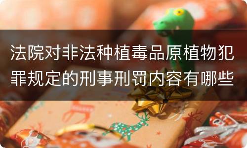 法院对非法种植毒品原植物犯罪规定的刑事刑罚内容有哪些