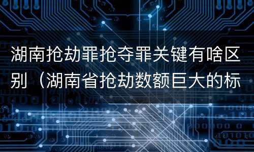 湖南抢劫罪抢夺罪关键有啥区别（湖南省抢劫数额巨大的标准）