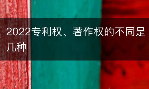 2022专利权、著作权的不同是几种