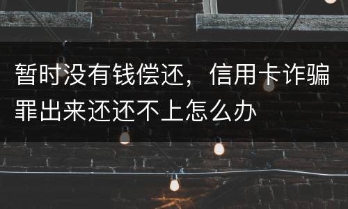 暂时没有钱偿还，信用卡诈骗罪出来还还不上怎么办