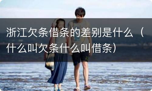 浙江欠条借条的差别是什么（什么叫欠条什么叫借条）