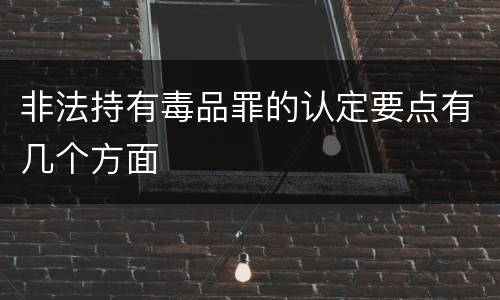 非法持有毒品罪的认定要点有几个方面