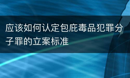 应该如何认定包庇毒品犯罪分子罪的立案标准