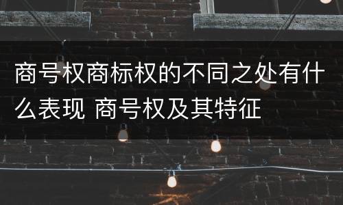 商号权商标权的不同之处有什么表现 商号权及其特征