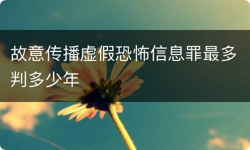 故意传播虚假恐怖信息罪最多判多少年