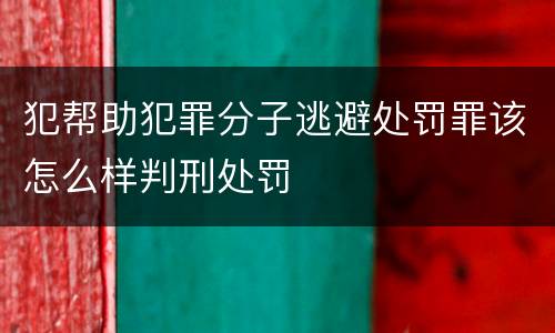 犯帮助犯罪分子逃避处罚罪该怎么样判刑处罚