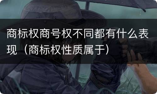商标权商号权不同都有什么表现（商标权性质属于）