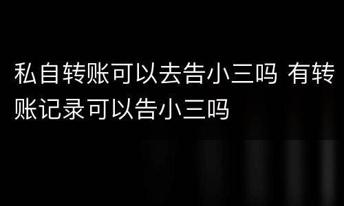 私自转账可以去告小三吗 有转账记录可以告小三吗