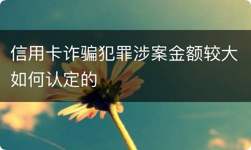 信用卡诈骗犯罪涉案金额较大如何认定的