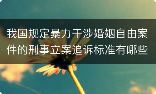 我国规定暴力干涉婚姻自由案件的刑事立案追诉标准有哪些