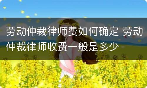 劳动仲裁律师费如何确定 劳动仲裁律师收费一般是多少