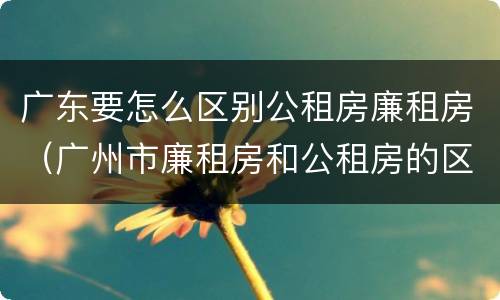 广东要怎么区别公租房廉租房（广州市廉租房和公租房的区别）