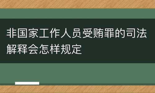 非国家工作人员受贿罪的司法解释会怎样规定