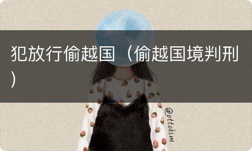 犯放行偷越国（偷越国境判刑）