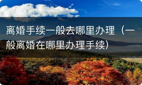 离婚手续一般去哪里办理（一般离婚在哪里办理手续）