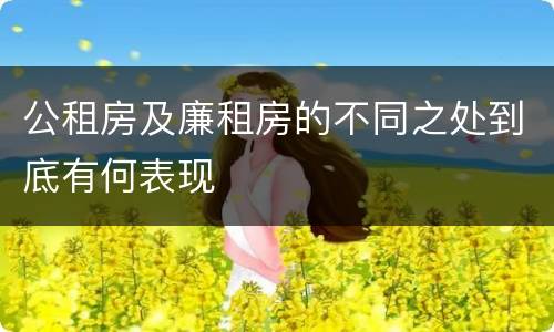 公租房及廉租房的不同之处到底有何表现