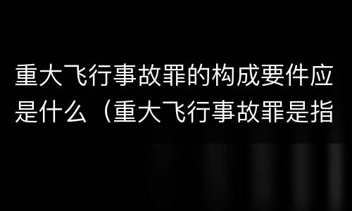 重大飞行事故罪的构成要件应是什么（重大飞行事故罪是指什么）
