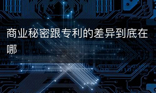 商业秘密跟专利的差异到底在哪
