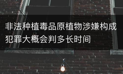 非法种植毒品原植物涉嫌构成犯罪大概会判多长时间