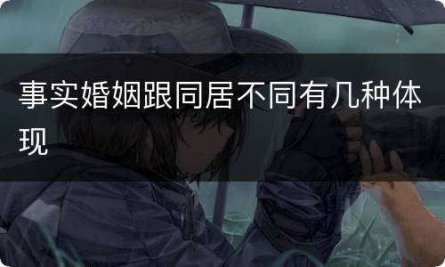 事实婚姻跟同居不同有几种体现