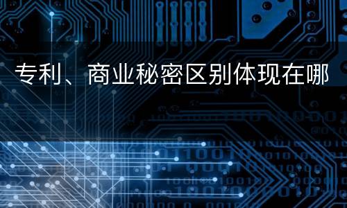 专利、商业秘密区别体现在哪