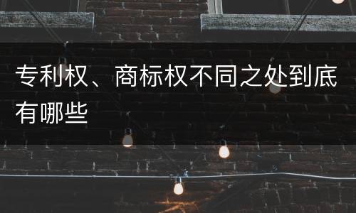 专利权、商标权不同之处到底有哪些