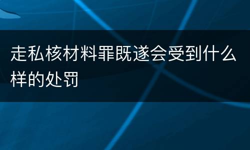 走私核材料罪既遂会受到什么样的处罚