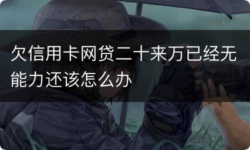 欠信用卡网贷二十来万已经无能力还该怎么办