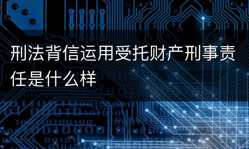 刑法背信运用受托财产刑事责任是什么样
