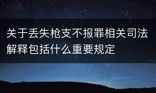 关于丢失枪支不报罪相关司法解释包括什么重要规定