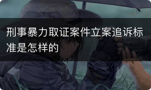 刑事暴力取证案件立案追诉标准是怎样的
