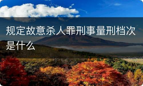 规定故意杀人罪刑事量刑档次是什么