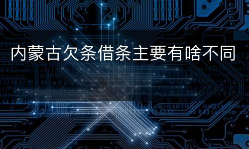 内蒙古欠条借条主要有啥不同