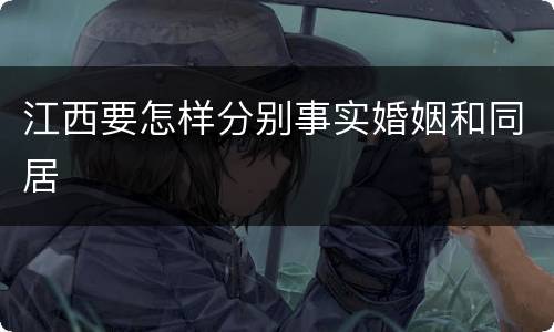 江西要怎样分别事实婚姻和同居