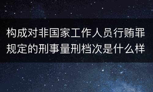 构成对非国家工作人员行贿罪规定的刑事量刑档次是什么样的